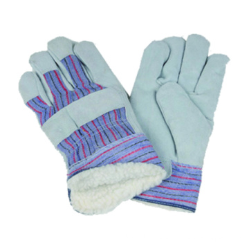 Cow Split Glove, Stripe Polyster Work Glove